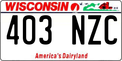 WI license plate 403NZC