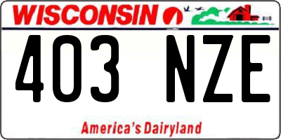 WI license plate 403NZE