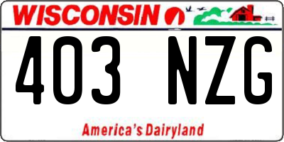WI license plate 403NZG