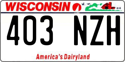 WI license plate 403NZH
