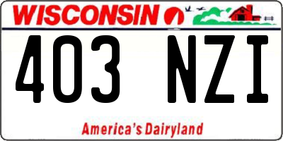 WI license plate 403NZI