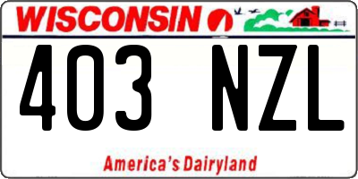 WI license plate 403NZL
