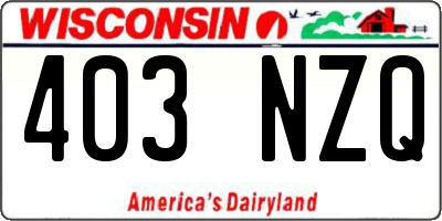 WI license plate 403NZQ