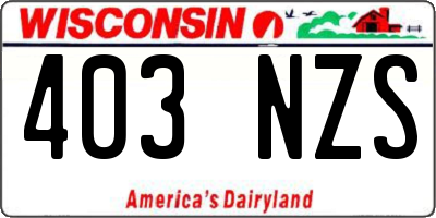 WI license plate 403NZS