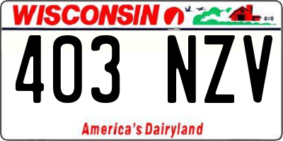 WI license plate 403NZV