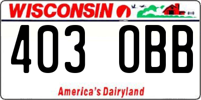 WI license plate 403OBB