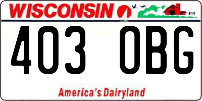 WI license plate 403OBG