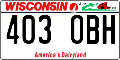 WI license plate 403OBH