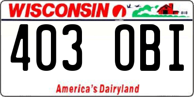 WI license plate 403OBI