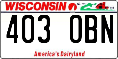 WI license plate 403OBN