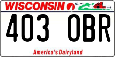 WI license plate 403OBR