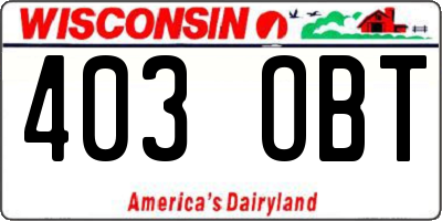 WI license plate 403OBT