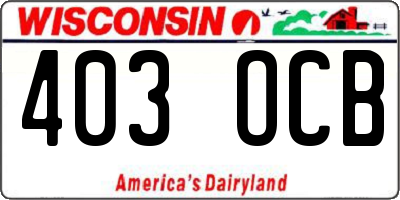 WI license plate 403OCB