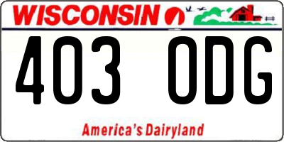 WI license plate 403ODG