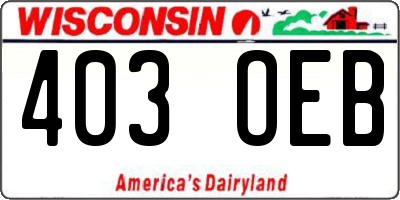 WI license plate 403OEB