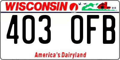 WI license plate 403OFB