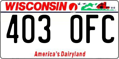 WI license plate 403OFC