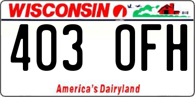 WI license plate 403OFH