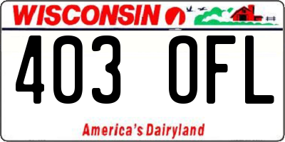 WI license plate 403OFL