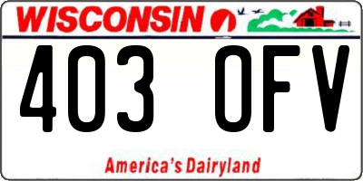 WI license plate 403OFV