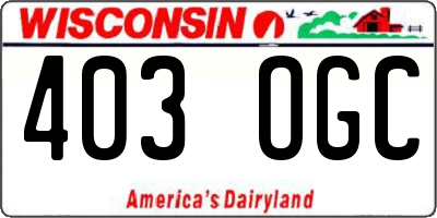 WI license plate 403OGC