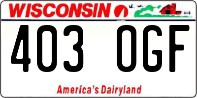 WI license plate 403OGF