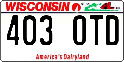 WI license plate 403OTD
