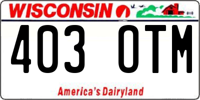 WI license plate 403OTM