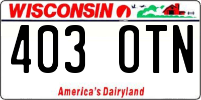 WI license plate 403OTN