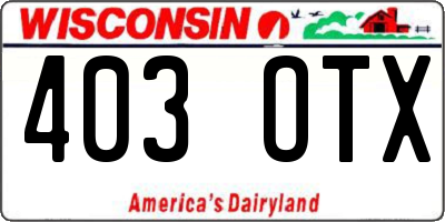 WI license plate 403OTX