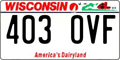 WI license plate 403OVF