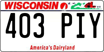 WI license plate 403PIY