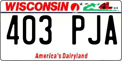 WI license plate 403PJA
