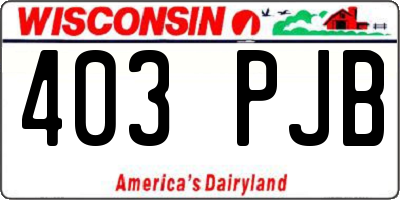 WI license plate 403PJB