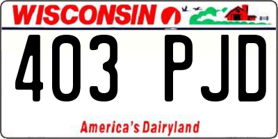 WI license plate 403PJD