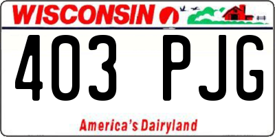 WI license plate 403PJG