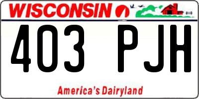 WI license plate 403PJH