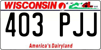 WI license plate 403PJJ