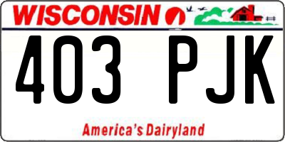 WI license plate 403PJK