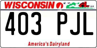 WI license plate 403PJL