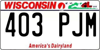 WI license plate 403PJM
