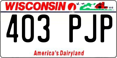 WI license plate 403PJP