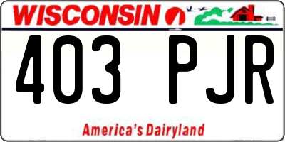 WI license plate 403PJR