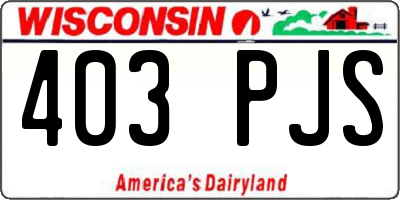 WI license plate 403PJS