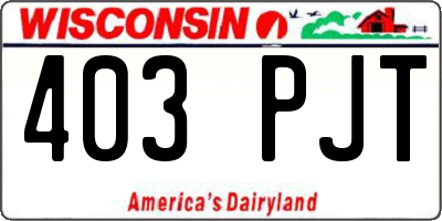 WI license plate 403PJT