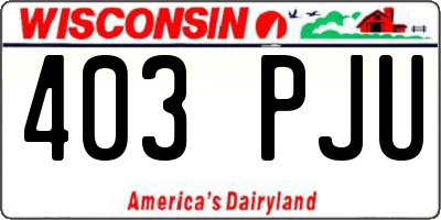WI license plate 403PJU