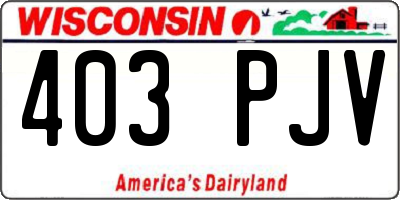 WI license plate 403PJV