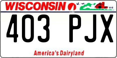 WI license plate 403PJX