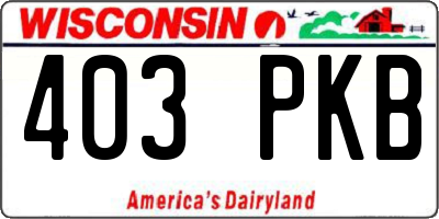WI license plate 403PKB