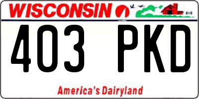 WI license plate 403PKD